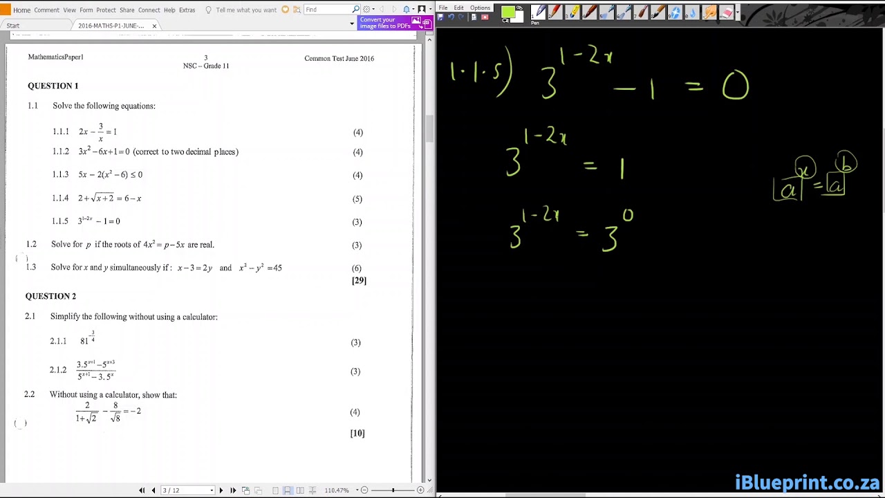 NSC Grade 11 Math Paper 1 Preview