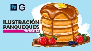 Photoshop Tutorial | Cómo Ilustrar Comida #1: Panqueques | Food Illustration: Pancakes screenshot 5
