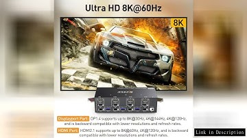 8K KVM Switch 3 Monitors 3 Computers HDMI DisplayPort USB 3.0 DP KVM Switcher 8K@30Hz/4k@144Hz Tripl