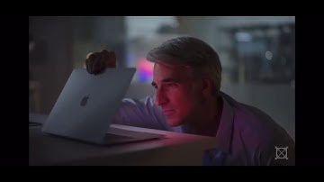 Craig Federigi wakes a sleep from a macbook - Incredible Mac M1 vs Macbook Pro 2012