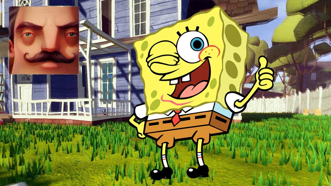 Spongebob прохождение. Дом с кокосом Neighbor Sponge.