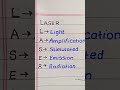 Full form of laser in English||#shorts