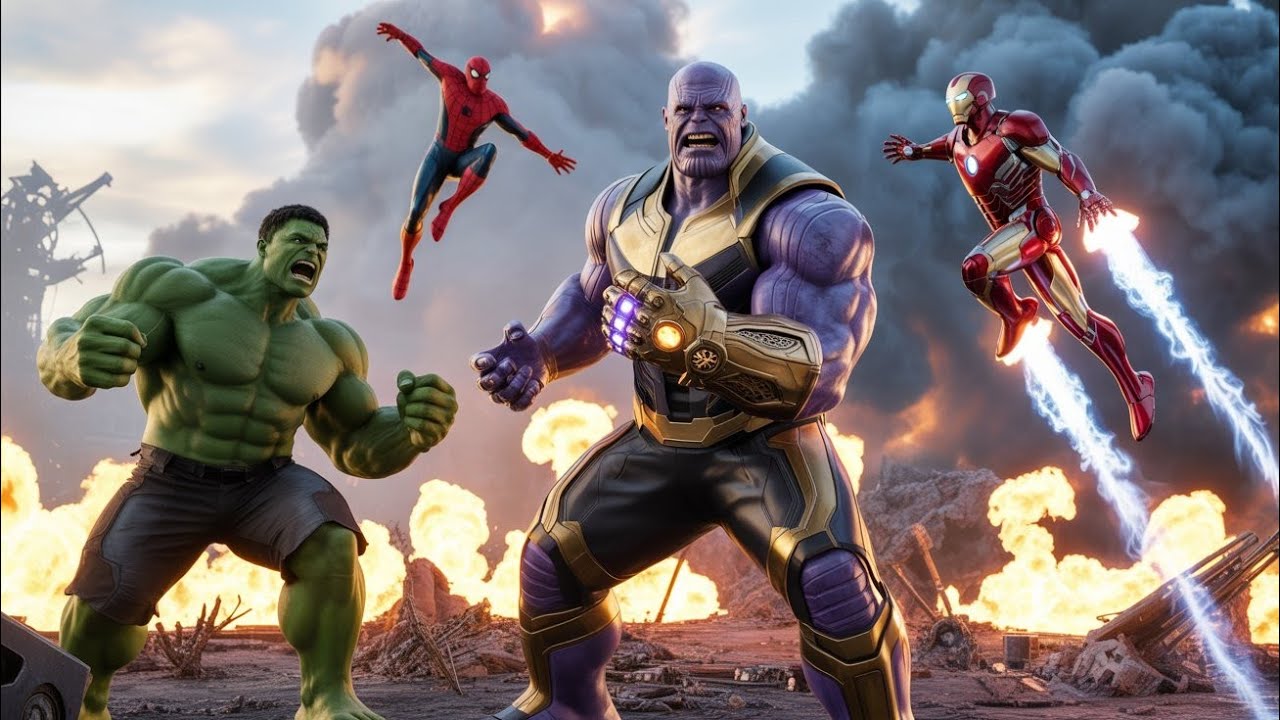 Who Will Win? Hulk, Spider-Man & Iron Man vs Thanos⚡ Marvel Fight