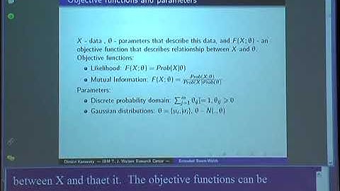 Dimitri Kanevsky: EBW as a General, Consistent Framework for Parameter Estimation