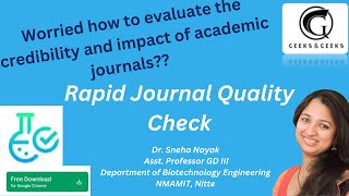 Rapid Journal Quality Check - Dr. Sneha Nayak screenshot 5
