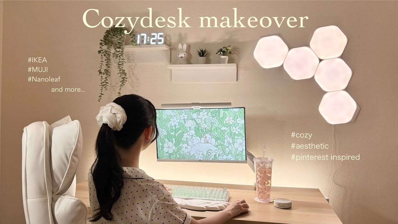 Aesthetic Desk Makeover ✨ | IKEA, MUJI & Nanoleaf Desk Setup