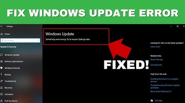 Fix Something Went Wrong Try To Reopen Settings Later | Fix Windows Update Error