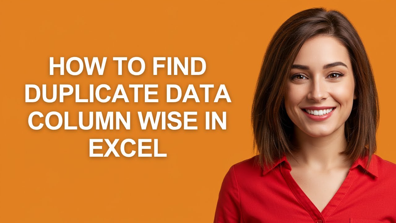 How to Find Duplicate Data Column Wise In Excel - AshleyHowTo - YouTube