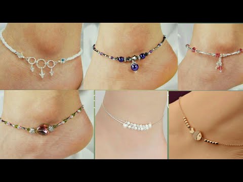 SIMPLE LIGHT WEIGHT ANKLET DESIGNS COLLECTION || 2019 FANCY ANKLET DESIGNS  - YouTube