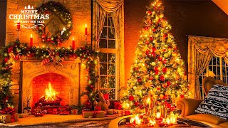 Instrumental Christmas Music with Fireplace  Beautiful Christmas Ambience  Merry Christmas 2024