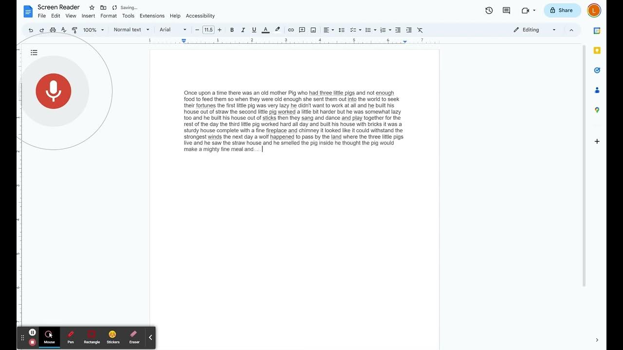 Screen Reader Google Docs YouTube