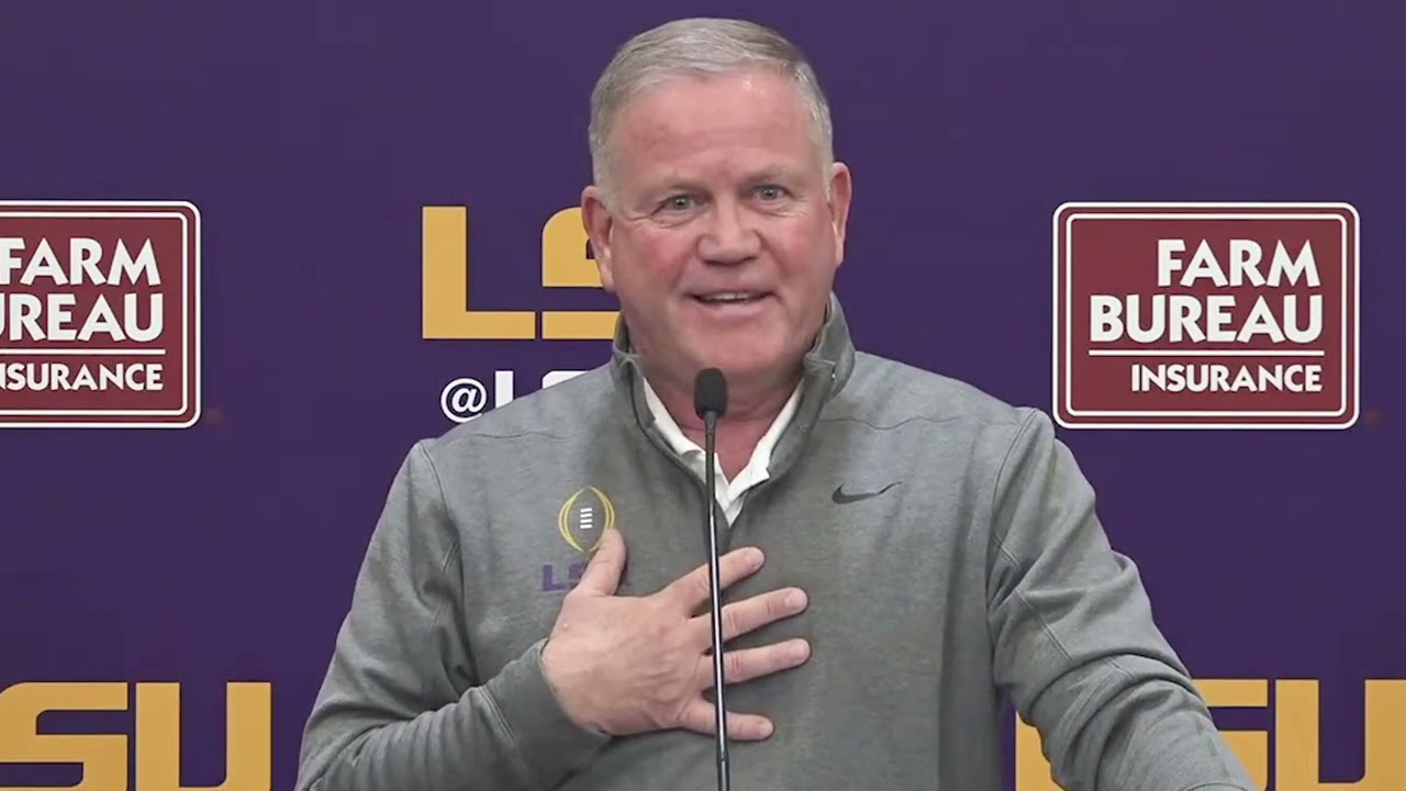 Brian Kelly previews LSU's spring practice; really excited about team's grit, dedication