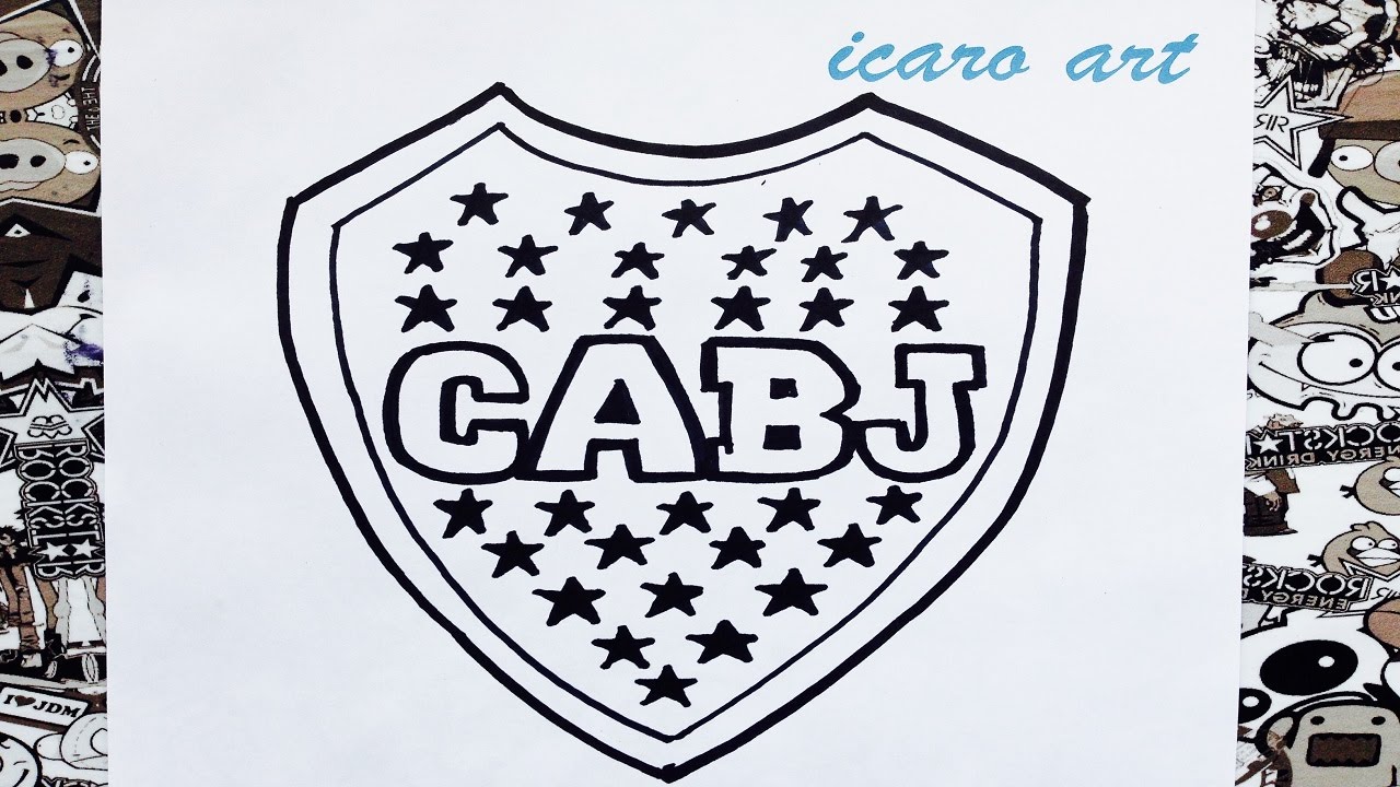 Como dibujar el escudo de boca juniors | how to draw ...