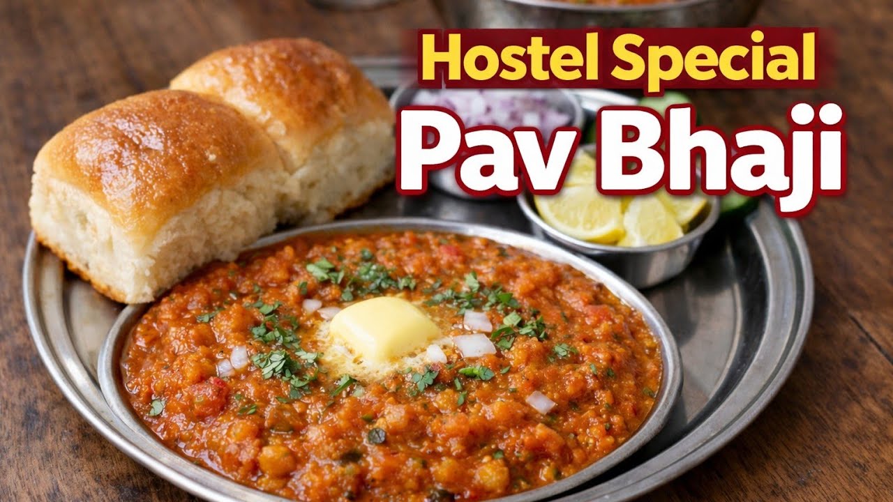 Hostel मध्येही बनवा झटपट Pav Bhaji — एकाच भांड्यात! 😍Quick & Easy 👉 “ही Pav Bhaji फक्त 15 minutes 