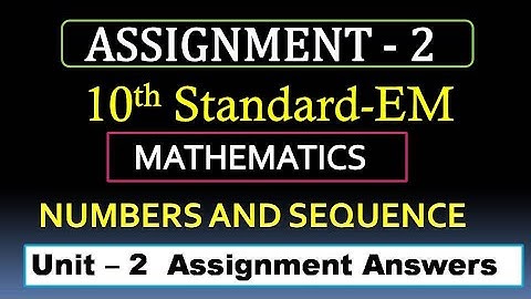 10TH MATHS ASSIGNMENT2 ANSWERS | 10TH STANDARD MATHS JULY MONTH TNSCERT ASSIGNMENT ANSWERS