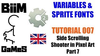 Construct 2/3 - Tutorial 007 - Side Scrolling Shooter (Pixel Art) Part 7 [Variables & Sprite Fonts]