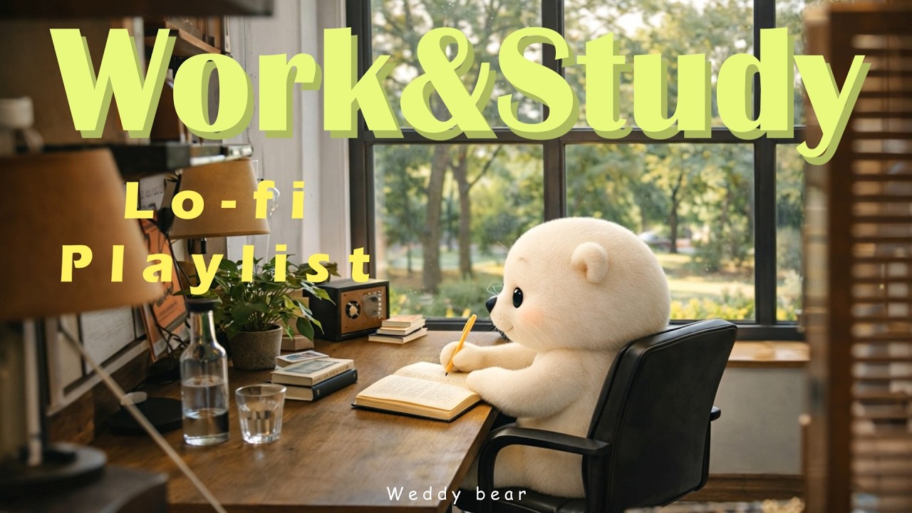 𝐏𝐥𝐚𝐲𝐥𝐢𝐬𝐭 | 1-Hour Study Lofi with Nature Sounds 🌿📚 | Study with Weddy Bear | Birds & Pencil Sounds