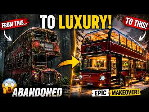 I Turned An Abandoned Double-Decker Bus Into A Luxury Mobile Home! 🚌✨