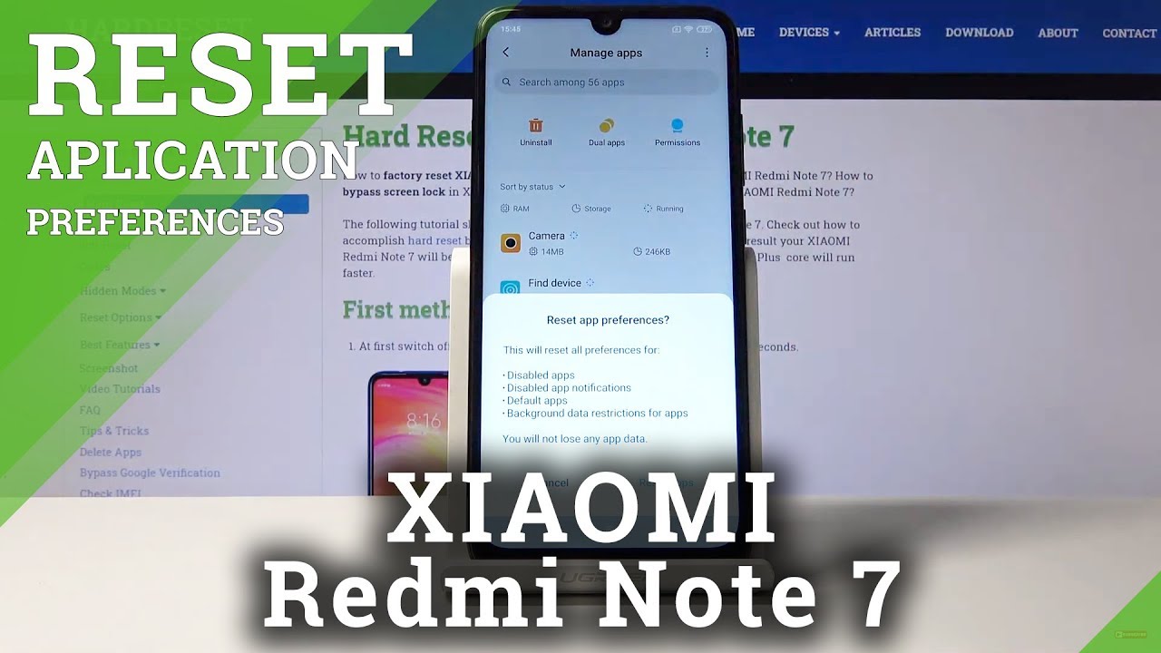 How to Restore Default App Settings XIAOMI Redmi Note 7 - Reset App