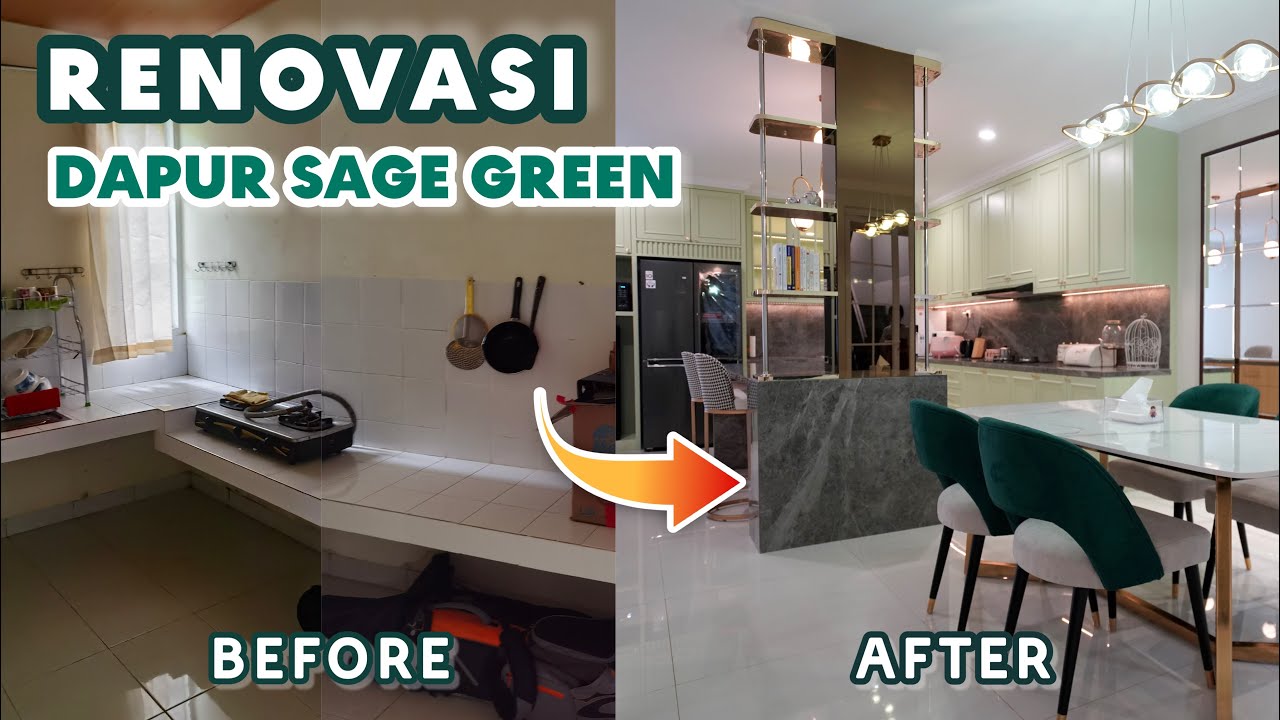 DESAIN DAPUR SAGE GREEN MODERN & MEWAH | VT STUDIO