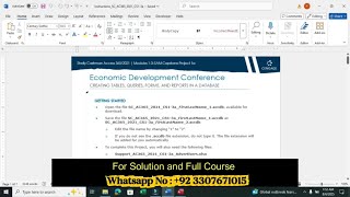 Shelly Cashman Access 365/2021 – Modules 1–3 SAM Capstone Project 1a(Economic Development Conference