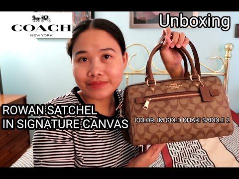 Coach Rowan Satchel in Signature Canvas Brown Black