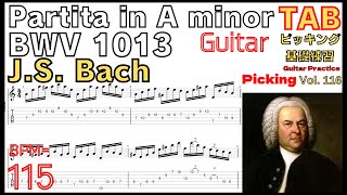 Partita in A minor - J.S. Bach BWV 1013 (extract) (TAB PDF & Guitar Pro files.（gp5）) - J.S. Bach