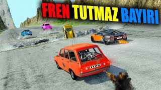 FREN TUTMAZ BAYIRINDA ARABALARIN YOL TUTUŞUNU TEST ETTİM // BeamNG.drive screenshot 2