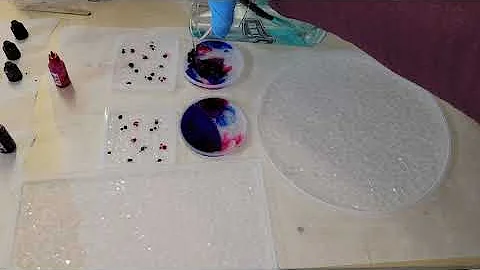 Reverse alcohol ink drop resin coasters using diamond molds / resin crafts for beginners