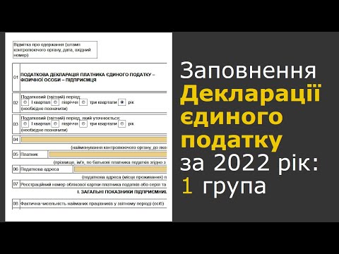 Видео: Декларація ФОП 1 групи єдиного податку за 2022 рік