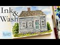 EASY Ink and Wash Cottage tutorial