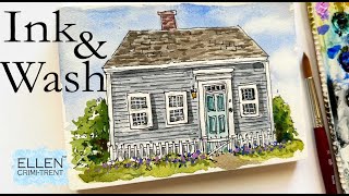 EASY Ink and Wash Cottage tutorial