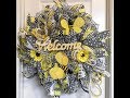 Bee wreath using 21 in deco mesh pouf  with ruffles