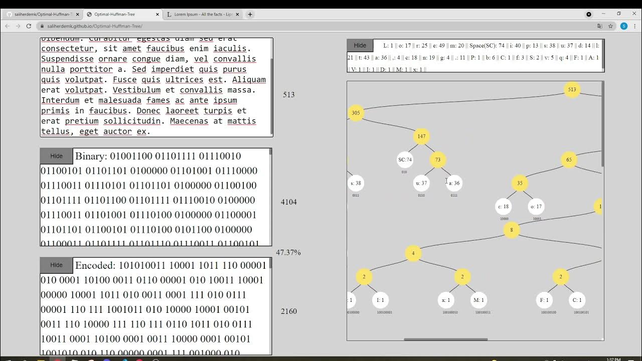 Huffman Tree Visualization with htmlcssjs YouTube