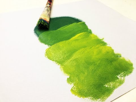 Acrílico - como hacer el color verde / mezclas de pintura acrilica