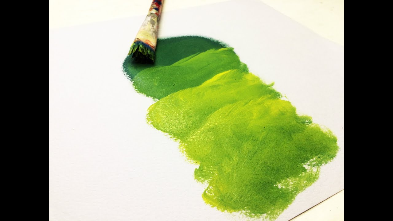 Acrílico - como hacer el color verde / mezclas de pintura acrilica - YouTube