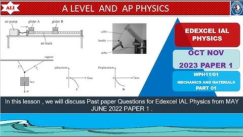 EDEXCEL IAL PHYSICS PAPER 1 - WPH11/01 OCTOBER NOVEMBER 2023 -Unit 1- MECHANICS -Part 01