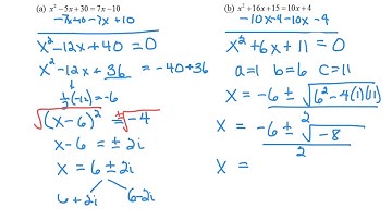 A2 CC Unit 9 Lesson 3 Quadratics with Complex roots