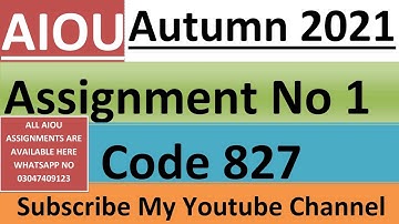 AIOU Solved Assignment No 1 Code 827 Autumn 2021 | Khizar Academy