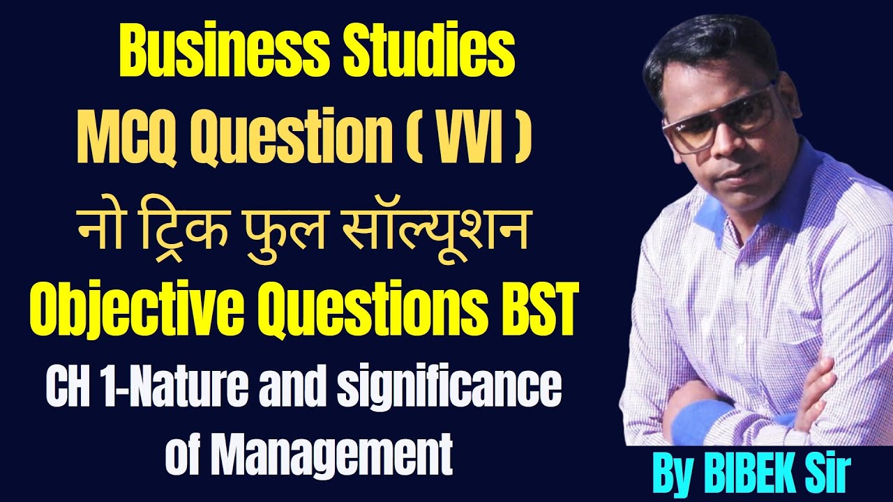 Class 12 Business Studies Chapter 1 MCQ (Term 1 Exam) YouTube