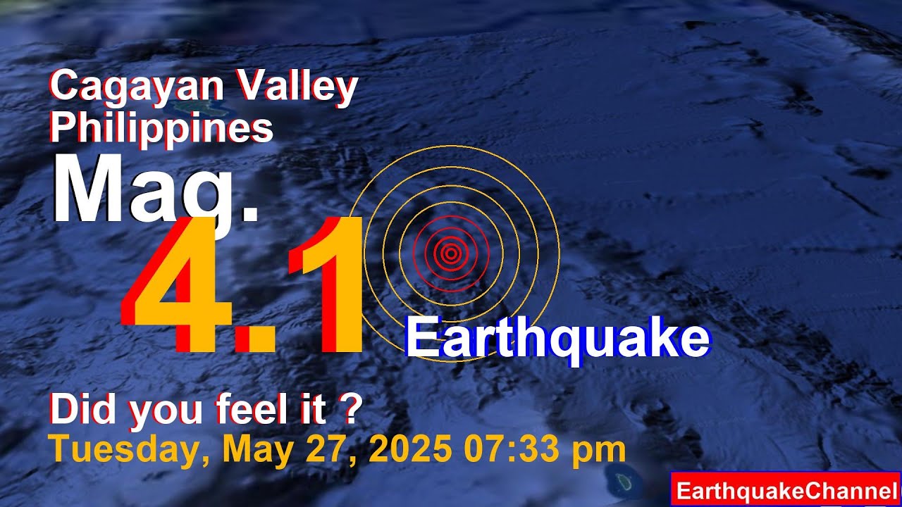 Philippines: Taiwan Region on Tuesday, May 27, 2025, at 07:33 pm (GMT 8) Earthquake today now