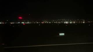 Boeing flight taking full thrust prior to runway takeoff
