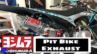 SYX Moto 125 Exhaust | Carbon Fiber Yoshimura Pit Bike Exhaust (HUGE Difference)