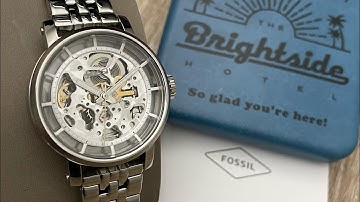 Fossil Boyfriend Automatic Skeleton Stainless Steel Ladies Watch ME3067 (Unboxing) @UnboxWatches