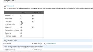 Advertiser registration settings on iJoomla Ad Agency