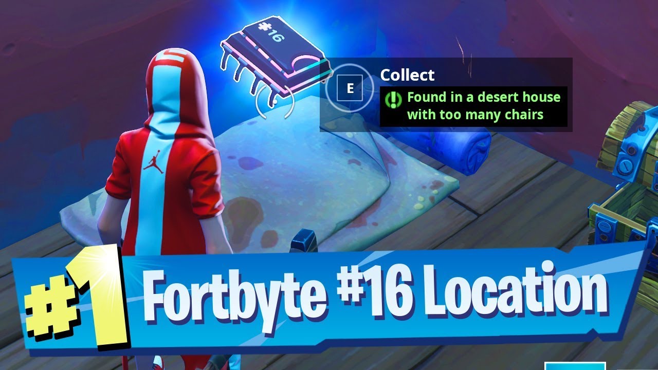 Fortnite Fortbyte #16 Location - Found in a Desert House with too many chairs