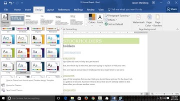 How to Apply Document Themes - Word 2016 tutorial