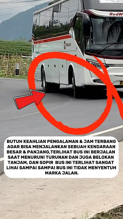 Skill sopir saat bus ini melewati tikungan tajam dan terlihat sangat lihai tidak menyentuh marka