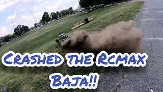 Rcmax Baja 5b Supreme 55 Big Bore Huge Rooster & Huge Crash! #Rcmax #Baja #Losi Gas Brap