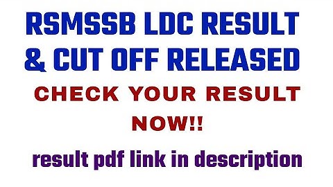 RSMSSB LDC 2018: Result and Cut Off marks of LDC Exam 2018